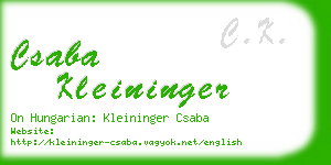 csaba kleininger business card